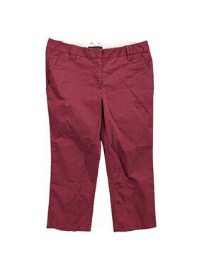The Limited Cropped Pants Womens Burgundy Ankle Zip Stretch Low Rise Size 6